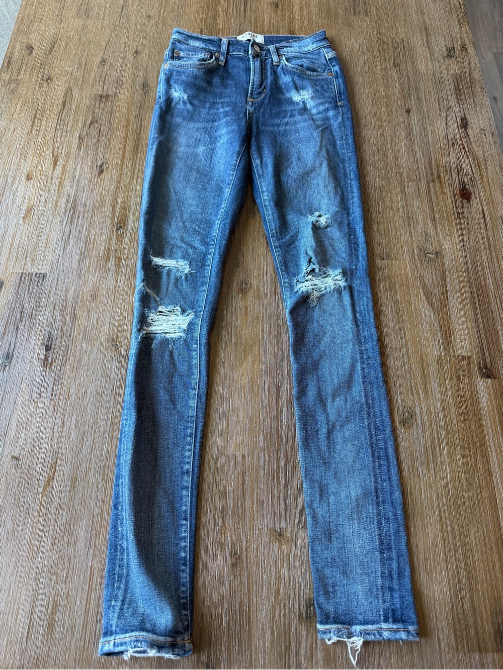 Agolde Women’s Blue Distressed Skinny Jeans size 23